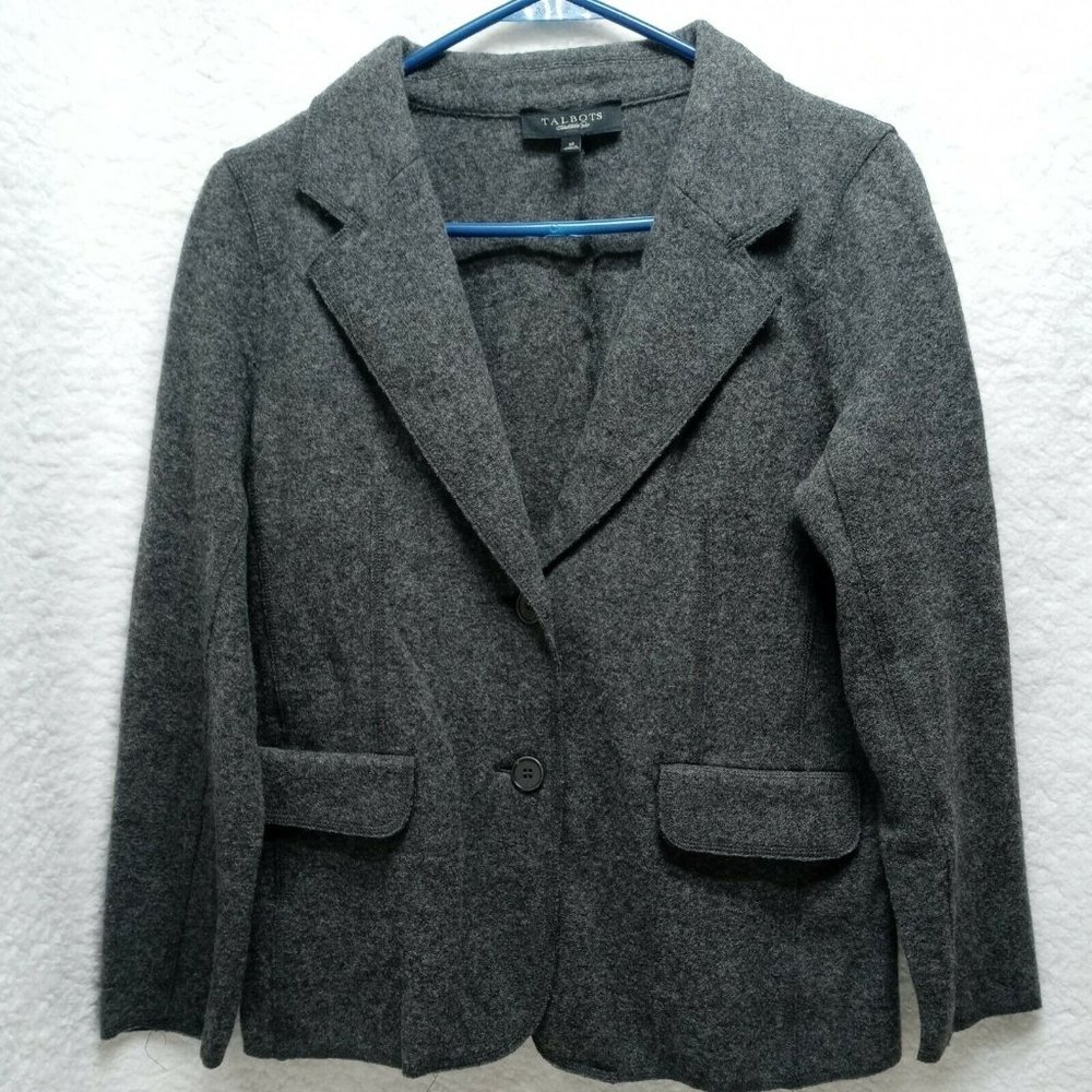 Women's Talbots Blazer 80% Wool Size 10 Grey